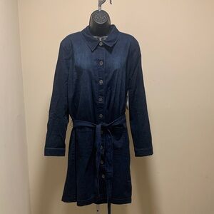 Style & Co. Navy Long Sleeve Denim Dress